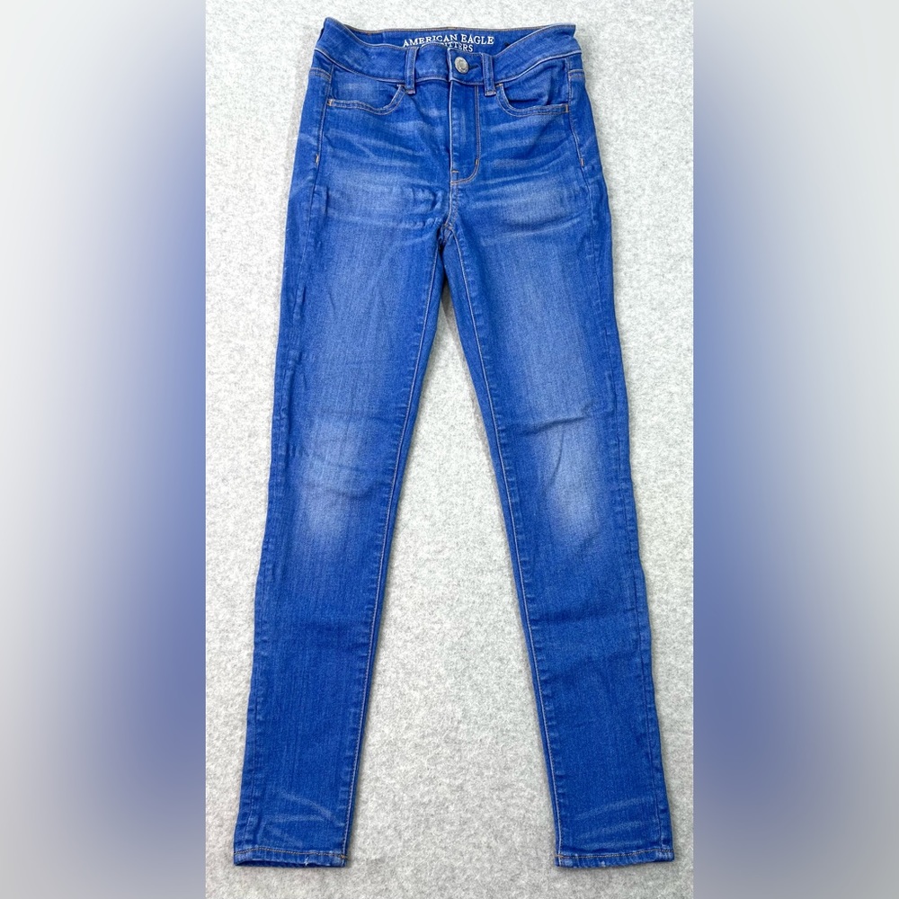 American Eagle Women’s Blue Super Super Stretch Hi-Rise Jegging Size 2 Regular